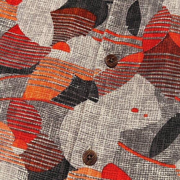 Tommy Bahama Hawaiian 100% Silk Button Up Shirt XL Orange/Tan/Brown Floral EUC - Picture 2 of 9